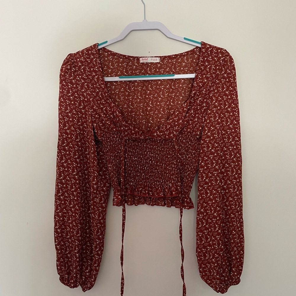 Romwe Orange Long Sleeve sz L